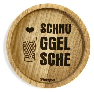 Produktbild von Witzige Holzuntersetzer "Schnuggelsche"