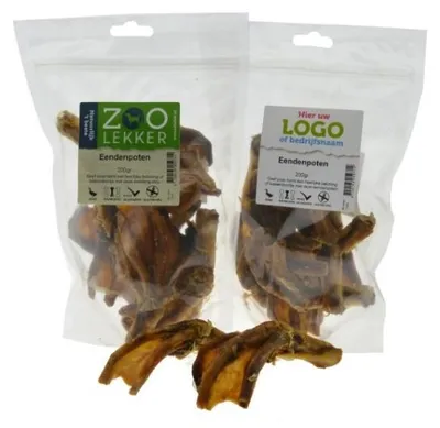 Productafbeelding van Zoolekker Eendenpoten hondensnack | glutenvrij | kauwlevel 2 | 200 g 200 Gram