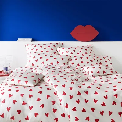 Produktbild von elegante Bettwäsche-Garnitur Mako-Satin Cherie Farbe Himbeerrot Größe 135x200+80x80