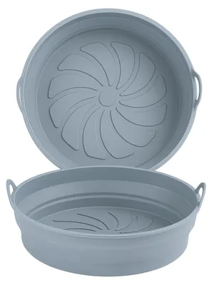 Airfryer Silikon-Einlagen, 2 Stück, wiederverwendbar, rund, 20 cm