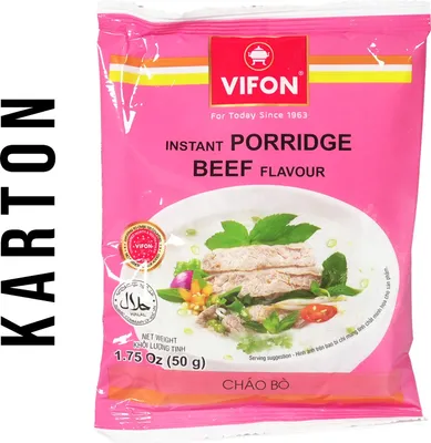 Produktbild von Vifon Instant Porridge Reisbrei Rind Geschmack Chao Bo 50x50g