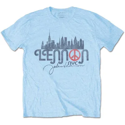 Obrázek produktu pro John Lennon New York City Skyline Light Blue M Tričko