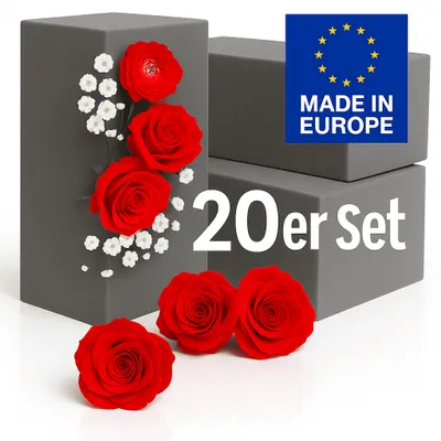 Produktbild von 20x Steckziegel Steckschaum Ziegel Steckschwamm Steckmasse Blumen Steckmoos grau
