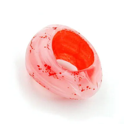 Produktbild von Tuchperle, oval, rot-weiß, Struktur