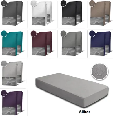 Produktbild von 2er Pack Frottee Spannbettlaken Spannbetttuch 90x200 140x200 180x200 Baumwolle, Größe:90x200 cm - 100x200 cm, Farbe:Silber