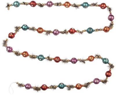 Immagine prodotto di Clayre & Eef 66551 Decorazione natalizia: ghirlanda argento e rosso, 2 x 180 cm