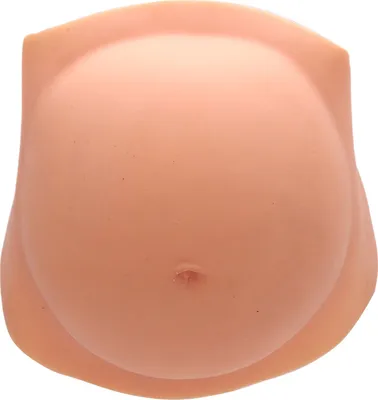 Produktbild von Silikon-Kostüm für schwangeren Bauch, verstellbar, leicht, weich, künstlicher Babybauch für Partys, Bühnenaufführungen, Weiß