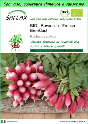 Immagine prodotto di SAFLAX Garden to go - BIO - Ravanello - French Breakfast - 150 semi - Raphanus
