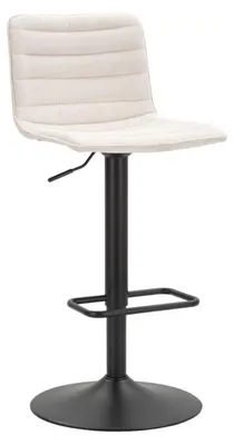 Immagine prodotto di Set 2 sgabelli bar High bianchi con schienale alto, struttura nera regolabili in altezza