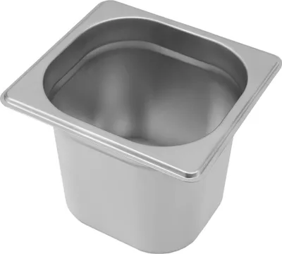 Zdjęcie produktu dla Pojemnik GN na posiłki, gastronomiczny 1/6 Mega-M ze stali nierdzewnej, 176x162x150 mm