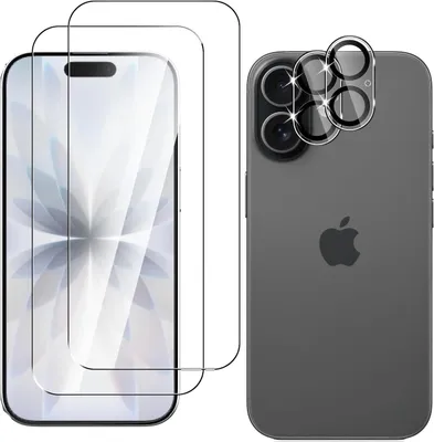 Produktbild von CLM-Tech 4er Set Schutzfolie kompatibel mit iPhone 17 - 2X Panzerfolie + 2X Kameraschutz Kameraglas Panzerglas Displayschutz 9H Glas Displayfolie Schutzglas Folie 6,1 Zoll kristallklar