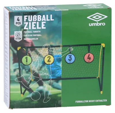 Obrázok produktu pre Futbalové bránky Umbro - 4 disky - ⌀ 21 cm - presnosť ťahu a reakčný čas - zelená/žltá/modrá/červená