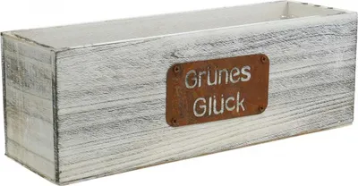 Produktbild von Pflanzgefäß aus Holz mit Schriftzug für Kräuter und Deko