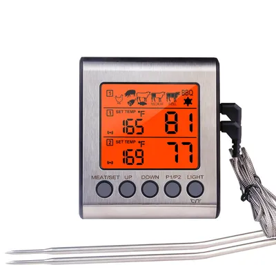 Produktbild von Küchenthermometer mit Doppelsonde für Grillen, Backen und Öltemperaturmessung – Präzise Temperaturkontrolle für Fleisch, Gebäck und mehr