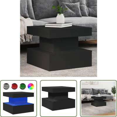 Immagine prodotto di The Living Store Tavolino con luci LED nero 50x50x40 cm