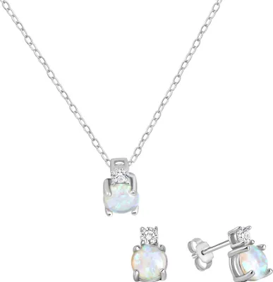 Produktbild von F Set A/K + OS 925/- Sterling Silber rhodiniert Set Opal