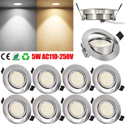 Produktbild von 8x 5W LED Strahler Einbaustrahler Wohnmobil, Einstellbarer Winkel LED Decken Spots für RV Boot Wohnwagen Schrank, Kaltweiß