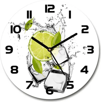 Produktbild von Wanduhr aus Glas 30fi Glasbild Glasuhr Gehärtetes Glas - schwarze-zeiger - Lime with ice