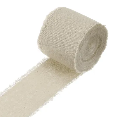 Zdjęcie produktu dla Ręcznie robiona taśma bawełniana z frędzlami 38mm x 15 jardów brązowa