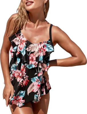 Produktbild von Tropischer Tankini für Damen – Verspielt und Stylisch für Sonne und Strand EU34