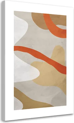 Produktbild von Leinwandbild Abstrakte Formen im Boho-Stil 60x90 Feeby Orange bild für die wand bereit zum aufhängen