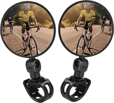 Produktbild von Fahrradspiegel – Rückspiegel – Für sicheres Radfahren – Konvexe Spiegel – Verstellbar, 15-35 mm – Schwarz