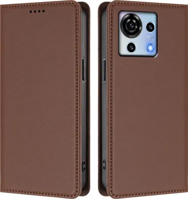 Immagine prodotto di Custodia in pelle per ZTE Blade V50 Vita, custodia a libro magnetica in Finto cuoio con supporto, marrone