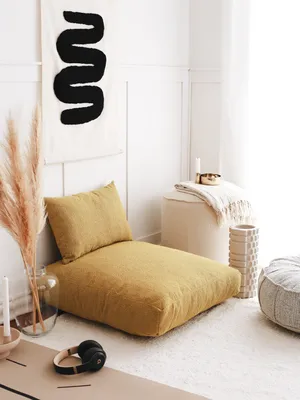 Produktbild von Hanah Home, Dokuma - Mustard, Kissen, Stoff: 100 % TEDDY, Senf, 70 x 70 x 27 cm