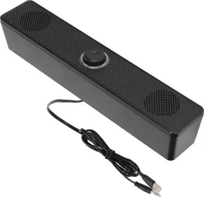 Zdjęcie produktu dla Głośnik komputerowy z wejściem 3,5 mm, zasilany przez USB, przewodowy soundbar komputerowy z regulacją głośności, do komputerów stacjonarnych, laptopów i tabletów