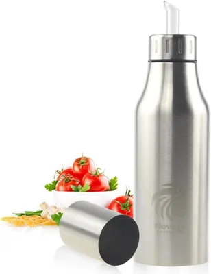 Zdjęcie produktu dla Dozownik do oleju, pojemnik ze stali nierdzewnej, dzbanek na oliwę lub ocet, dozownik do sosów, akcesoria kuchenne - Novata (750 ml)