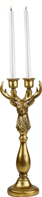 Produktbild von Goodwill Kerzenhalter Hirsch Gold H 38 cm