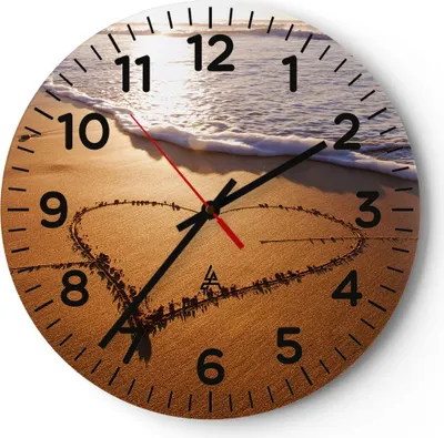 Produktbild von Wanduhr - Rund - Glasuhr - Sommer Meer Sand Strand - 40x40cm - Schleichendes Uhrwerk - Lautlos - zum Aufhängen bereit - Dekoration Modern - Wanddekoration aus Glas - C4AR40x40-3163