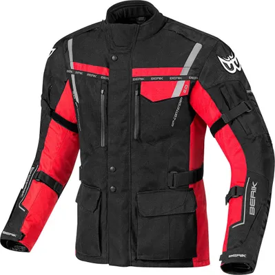 Produktbild von Berik Torino Waterproof Motorrad Textiljacke, schwarz/rot, 50