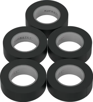 Produktbild von 5x AUPROTEC Isolierband Schwarz 15mm x 10m Elektriker Klebeband PVC