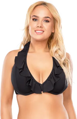 Produktbild von Vivisence bikini bh dame bademode 3220 gepolstert hergestellt in eu neckholder, schwarz, 80f
