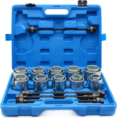 Immagine prodotto di Set-kit estrattore cuscinetti ruota e boccole, utensili per espulsione assiali, strumenti per smontaggio e pressatura delle boccole 24 pezzi Geko