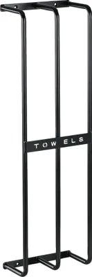 Image de Porte-serviettes de salle de bain, fixation murale, 3 barres, noir
