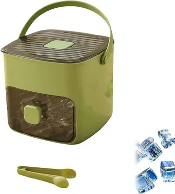 Obrázek produktu pro Stroj na výrobu ledových kostek s 48 přihrádkami, stroj na lisování ledových kostek, box na ledové kostky do ledničky s přihrádkami, vhodný pro koktejly a kávu (zelený)