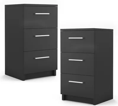 Produktbild von Vicco Nachttisch , 38 x 66 cm 2er Set, Schwarz
