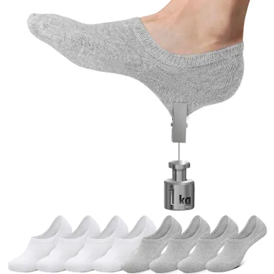 Produktbild von Falechay 8 Paar Füsslinge Damen 35-38 Sneaker Socken Herren Footies Grau