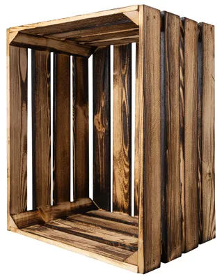 Productafbeelding van Creative Deco Gevlamde Houten Doos, 50 x 40 x 30 cm