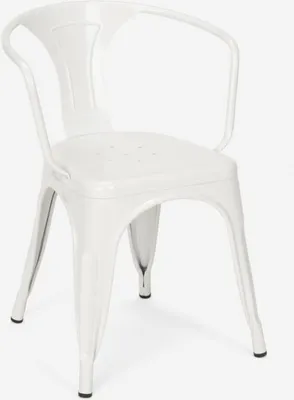 Produktbild von Stuhl industriesstil mit stahlarmlehnen für küche und bar Steel Arm - Weiß