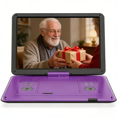 Produktbild von 17" Tragbarer DVD Player Mit 15.6" HD-Schwenkbildschirm Für Das Auto Mit Autoladegerät Sync-TV/USB/SD-Karte-Unterstützun 6 Stunden Akkulaufzeit