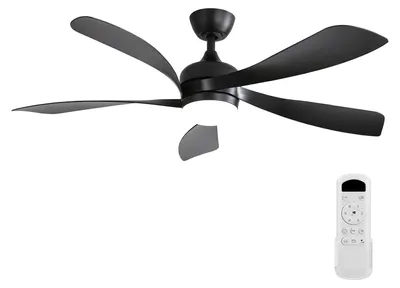 Zdjęcie produktu dla Wentylator sufitowy z oświetleniem LED, pilotem i timerem, silnik prądu stałego, 6 stopni prędkości, średnica 132 cm (52 cale)