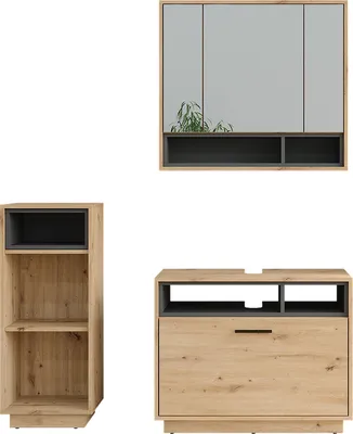 Obrázek produktu pro Sada koupelnového nábytku Vicco Beatrice Dub Artisan/antracit 3 kusy s midi jednotkou, Model 55788