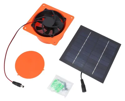 Image de Ventilateur d'extraction à énergie solaire, silicium monocristallin, 20 W, 5 V, kit de ventilation pour panneau avec déflecteur rond, pour serre, camping-car, bateau