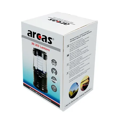 Produktbild von Arcas 30720007 - Camping Laterne mit 30 LEDs, schwarz