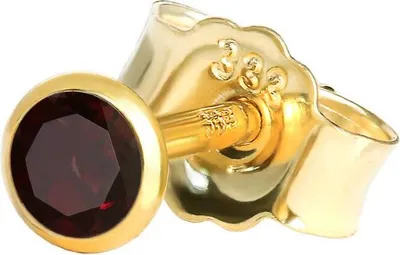 Produktbild von Einzel Ohrstecker Echt Granat 333 Gelbgold 8 Karat Gold 3mm Kleine Ohrring Hell