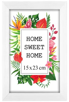 Obrázek produktu pro Rám na fotky MG Design, bílý, 15 x 23 cm – vyrobený z pravého dřeva s akrylovým sklem, určený k zavěšení i k postavení, vhodný pro fotografie, plakáty a puzzle