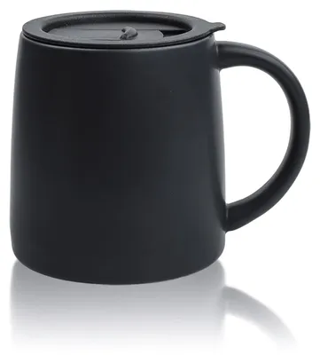 Tasse 400 ml mit Henkel, Keramik, Porzellan, Schiebedeckel, dunkelblau